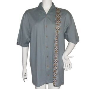 Vintage CHAPS Ralph Lauren Shirt, L, Gray Cotton, Camp, Button front, Casual
